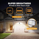 LUTEC 72W 7500LM LED Security Lights Motion Sensor Light Outdoor, 5000K Daylight, IP65 Waterproof, Dusk to Dawn, 3-Head Motion Detected Flood Light for Garage, Yard, Porch(Brown) by GreenHaven Gardens