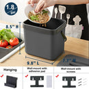 Kitchen Compost Bin, LALASTAR Food Waste Bin for Kitchen, Food Scrap Pail Bucket with Colander, Hanging Trash Can, 1.8 Gallons, Black by GreenHaven Gardens