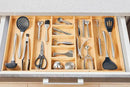 Umilife Extra Large Expandable Kitchen Drawer Organizer for Utensil and Junk, 19" Deep for Big Drawer, 19" to 33" Adjustable Bamboo Wood Drawer Divider, Cutlery Tray, Flatware Holder by CozyNest Decor
