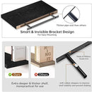 Fun Memories Floating Shelves - 2 Pack 12 Inch Rustic Wooden Wall Shelves - Extra Deeper & Thicker Wall Mounted Storage Shelf for Living Room, Kitchen, Farmhouse - 24" W x 12" D x 1.5"H - Rustic Black by CozyNest Decor