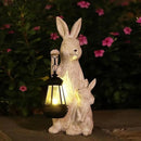 Solar Garden Statues Bunny Decor with LED Lights Home Decorations Outdoor Garden Rabbit Statue for Patio, Balcony, Yard, Lawn Ornament - Unique Housewarming Birthday Gifts for Women by CozyNest Decor
