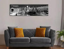 DJSYLIFE Philadelphia Skyline Canvas Art - 13.8"x47.3" Black & White Cityscape Wall Decor, Modern Panoramic Night View Print for Living Room, Office, Bedroom - Ready to Hang by CozyNest Decor