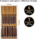 Bamboo Kitchen Drawer Knife Block, In drawer Knife Holder, Knife Drawer Organizer fit for 13 knives