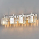 Modern Bathroom Vanity Light 4-Lights Brushed Nickel Vanity Light Crystal Wall Light Bathroom Light Fixtures by CozyNest Decor