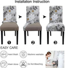 JQinHome Chair Covers for Dining Room Set of 4, High Stretch Removable Washable Parsons Chair Slipcover for Home Party Hotel Wedding Ceremony (Flower,4PCS) by CozyNest Decor