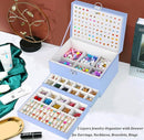 Earrings Jewelry Box for Girls, 5 Layers Jewelry Organizer with Earring Holder Organizer for Girls Earring Organizer Jewelry Boxes for Women Earrings and Necklaces Jewelry Box Organizer Blue by TinyTreasures Baby Boutique