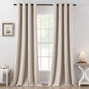 MIULEE 100% Blackout Linen Textured Curtains for Bedroom Solid Thermal Insulated Natural Grommet Room Darkening Curtains & Drapes Luxury Decor for Living Room Nursery 52 x 108 Inch (2 Panels) by TinyTreasures Baby Boutique