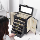 AKOZLIN Huge Jewelry Box Organizer Functional Lockable, Large Leather Jewelry Storage Case for Women Girls Ring Necklace Earring Bracelet Holder Organizer with Mirror by TinyTreasures Baby Boutique