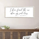 I Have Found The One Whom My Soul Loves Sign Wall Art Decor 40"x15" Modren Master Bedroom Above Bed Wood Framed Song of Solomon 3:4 Large Living Room Bible Verse Wall Hanging (White) by CozyNest Decor