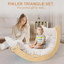 Pikler Triangle Set with Cushion, Montessori Climbing Set, Indoor Climb Toys, Indoor Playground Jungle Gyms, 9 Combinations Climbing Toy Set for Toddler, Baby, Kids 1-4 by TinyTreasures Baby Boutique