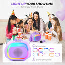 SUDOTACK Mini Karaoke Machine for Kids, Portable Bluetooth Karaoke Speaker with 2 Wilreless Microphones with LED Lights, Birthday Kids Toys Gifts for Girls 4, 5, 6, 7, 8, 9, 10 +Year Old-Purple(KM100) by TinyTreasures Baby Boutique