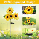 Outdoor Solar Garden Stake Lights,Upgraded LED Solar Powered Light with 3 Sunflower, Waterproof Solar Decorative Lights for Garden, Patio, Backyard (2 Pack 8 Flower) by CozyNest Decor