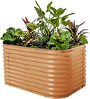 Vego garden 32" Extra Tall Raised Garden Bed Kits, 6 in 1 Modular Raised Planter Box for Vegetables Flowers Fruits Oval Metal Raised Garden, Terra Cotta by CozyNest Decor