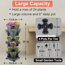 Vertical Planter 6 Tier Stackable Planters Garden Planters Strawberry Herb Flower and Vegetable Planter Indoor Outdoor Gardening Pots with Removable Wheels and Tools by GreenHaven Gardens