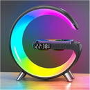 Smart LED Table Lamp, 4-in-1 Wireless Charger, Night Light, Alarm Clock, and Bluetooth Speaker with App Control for Bedroom, Office, and Home Decor (Black) by TinyTreasures Baby Boutique