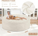 6FT Bean Bag Chair, Large Bean Bag Chairs with Memory Foam Filled, Fluffy Beanbag Sofa with Dutch Velvet Cover, Round BeanBag Chairs for Living Room, Playroom- Beige by TinyTreasures Baby Boutique