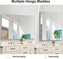 Silver Bathroom Mirror, 48"X36" Rectangle Mirrors for Wall Metal Frame, Bathroom Rectangular Mirror Modern Wall Mirror for Bedroom Living Room, Hangs Horizontal or Vertical by CozyNest Decor