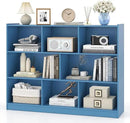 Tangkula 8-Cube Bookcase, Wood 3 Tier Open Storage Bookshelf, Modern Multipurpose Display Cabinet for Living Room, Study, Reading Nook, 48 x 12.5 x 36.5 Inch (Bright Blue) by CozyNest Decor