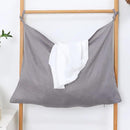 Hanging Linen Laundry Bag, 100% Pure Flax Linen Over The Door Hamper with Bottom Zipper for Laundry Room, Household Dirty Cloth Storage Organizer Bag, Gray by CozyNest Decor