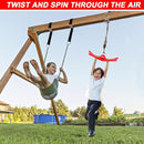 Ninja-Twister Swing Spins Set: Slackline Attachments - 360° Handle Twist-Spin Flips Toy Activate Ninja Powers Warrior Accessories Kids Hang Toys for Playground Backyard, Red by TinyTreasures Baby Boutique