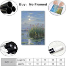 Landscape poster artwork art poster natural landscape painting reed marsh under the moonlight suitable for living room bedroom home wall by CozyNest Decor