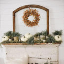 22 Inch Fall Wreath for Front Door Artificial Autumn Wreath with Eucalyptus Leaves Wild Flowers Harvest for Festival Thanksgiving Halloween Farmhouse Wall Home Decor