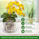 REMIAWY Orchid Pot, 12 Orchid Pots with Holes and 9 Saucers, 3 Each of 4.1, 4.8, 5.7 and 6.4 Inch Clear Flower Planter for Repotting, Plastic Breathable Plant Nursery Planters with Drainage by GreenHaven Gardens