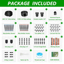 256FT Automatic Drip Irrigation System Kit,Automatic Garden Watering Misting System for Greenhouse, Yard, Plant ，Lawn with 1/2 inch Hose 1/4 inch Distribution Tubing and Accessories by GreenHaven Gardens
