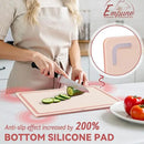 Empune Plastic Cutting Board Set, Recycled Plastic Cutting Boards for Kitchen (Set of 3), Dishwasher Safe Large Chopping Board with Holder, Non-slip Feet and Juice Grooves, Nonporous, Pink by CozyNest Decor