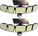 UME Solar Outdoor Lights 620 LED 4500LM, IP65 Waterproof Motion Sensor Outdoor Lights, 5 Heads Solar Security Flood Light 270 Wide Lighting Angle with 3 Modes for Garden Patio Yard - 2 Pack by GreenHaven Gardens