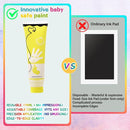 75ml Yellow Baby Hand and Footprint Ink Kit, Baby Handprint Footprint Paint for Newborn Keepsake, Dog Cat Paw Print Kit, Washable, Non Toxic Acid-Free, Safe Gentle for Ideal New Mom Gifts by TinyTreasures Baby Boutique