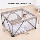 Baby Playpen Foldable, Playard for Babies and Toddlers, Portable Playpen Activity Center with 50 Balls+2 Handles for Travel, Indoor & Outdoor Play Pen with Mesh 50''x50'' by TinyTreasures Baby Boutique
