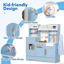 Play Kitchen for Kids, Wooden Children Kitchen Playset w/Coffee Maker, Oven, Stove, Sink, Apron, Ice Maker, Cookware, Kids Toy Kitchen Set for Toddler Girls Boys Pretend Play Toy Gift Ages 3+ by TinyTreasures Baby Boutique