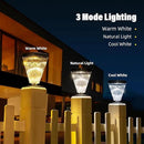 Outdoor Solar Post Caps Lights-4 Pack Waterproof Solar Fence Post Solar Powered Deck Post Lights,High Brightness Warm White Led Post Lights fits 4x4, 5x5,6x6 Wooden Post by GreenHaven Gardens