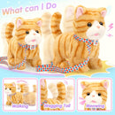 Plush Toys Cat for Kids with Leash, Interactive Electronic Kitty That Walking,Meowing, and Tail Wagging, Stuffed Cat Christmas Birthday Gift for Boys and Girls by TinyTreasures Baby Boutique