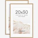 20x30 Poster Frame Set of 2 Natural Solid Oak Photo Frames with 16x24 Removable Mat Wall Hanging Large Handcrafted Frame with HD Plexiglass Wall and Tabletop Display Large Picture Frame by CozyNest Decor
