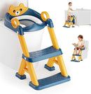 Potty Training Seat, Toddler Toilet Seat With Steps, 2 In 1 Toddler Potty Training Toilet With Splash Guard, Anti-Slip Step Stool Soft Mat, Adjust High Potty Seats For Toddlers Kids Boys Girls by TinyTreasures Baby Boutique