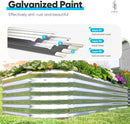 Quictent Raised Garden Bed Kit Oval Galvanized Metal Planter Box Tall for Vegetables Outdoor Backyard, Rubber Strip Edging Included, Silver 8x4x1.5 ft by GreenHaven Gardens