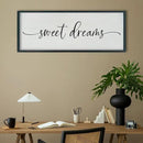 SRSZHIYUE Sweet Dreams Above Bed Wall Decor, 40"x15" Large Rustic Master Bedroom Over Bed Sign Guest Room Couples Wood Framed Farmhouse Horizontal Hanging Decoration (Black) by CozyNest Decor