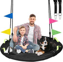 48 inch Tree Swing, Larger Saucer Flying Swing for Whole Family, 900lbs Weight Capacity, with Adjustable Hanging Straps, for Outdoor Backyard, Gifts for Kids, Black by GreenHaven Gardens