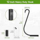 12 Inch 2 Pack Plant Hangers for Indoor/Outdoor Wall Mount - Heavy Duty Hanging Plant Holder & Bird Feeder Hooks, Decorative Black Metal Wall Hangers for Plants, Flower Baskets by GreenHaven Gardens