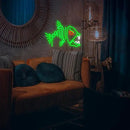 Fish Neon Sign LED Skeleton Fish Neon Light for Wall Decor Dimmable Green Fish Bones Light Up Sign for Living Room Game Room Restaurant Man Cave Art Wall Decoration (16.7 ''*12.8 '') by CozyNest Decor