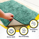 Muddy Mat® 4-Piece Seafoam Green Medium 30"X19" AS-SEEN-ON-TV Highly Absorbent Microfiber Door Mat, Bath Mat and Pet Rug, Non Slip Thick Washable, Soft Chenille for Kitchen Bedroom Indoor and Outdoor by CozyNest Decor