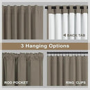 Brown Drapes 84 Inch Length 2 Panels Set Linen Long Curtains for Bedroom Windows Soundproof Energy Efficient Thermal Insulated Rustic Country Blackout Curtains for Living Room Pleated Back Tab Pocket by CozyNest Decor