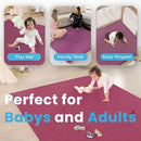 1.3" Thick Baby Play Mat for Floor, 39x59 Foam Tummy Time Mat, Padded Support Soft Plush Nursery Rug for Infant Kids Toddler Crawling Kick Activity (Burgundy) by TinyTreasures Baby Boutique