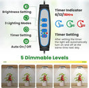 Wiaxulay 6.3” Ceiling Plant Grow Light, 252 LED Full Spectrum Halo Grow Lights for Indoor Plants, 12V/3A Under Cabinet Grow Lamp with 6/12/16 Hrs, 3 Lighting Mode, 5 Dimmable Levels, Tri Head by GreenHaven Gardens