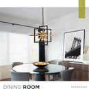 15.8'' Black Gold 8-Light Sputnik Chandelier Modern Industrial Adjustable Hanging Geometric Pendant Light Fixture for Entryway Foyer Stairway Hallway Bedroom Living Room Kitchen Island by CozyNest Decor