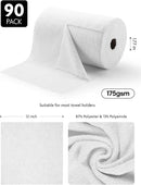 Fantasticlean Microfiber Cleaning Cloth Roll -90 Pack, Tear Away Microfiber Towels, 12" x 12", Reusable, Washable, Scratch Free, Ultra Absorbent Dish Rags for Car, Home, Garage or Shop (White) by CozyNest Decor