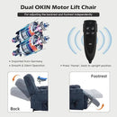 Dual Motor Power Lift Recliner Chair with Massage and Heat for Elderly People, Infinite Position, Dark Blue Recliner Chair, Chenille Fabric Lift Chair by CozyNest Decor