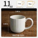 famiware Coffee Mugs Set of 4, Starlight 11 oz Mug Cup Set with Handle for Coffee, Tea, Cocoa, Milk - Ceramic Stoneware Mug Set, Matte White by CozyNest Decor